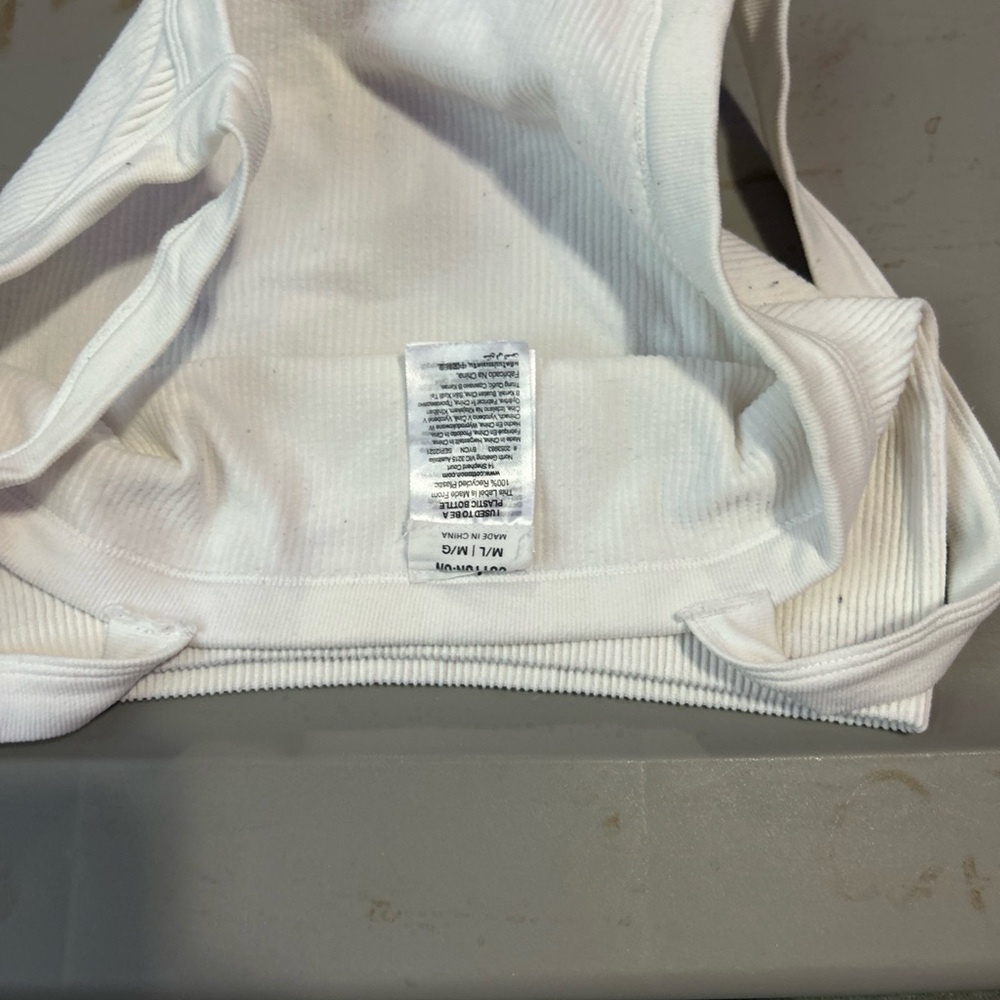 White Ribbed Tank Top - Picture 2 of 4